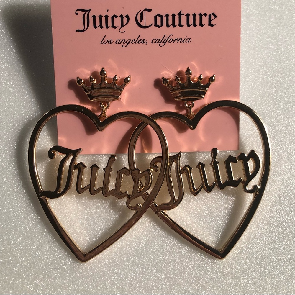 NWT Juicy Couture Gold Heart Earrings